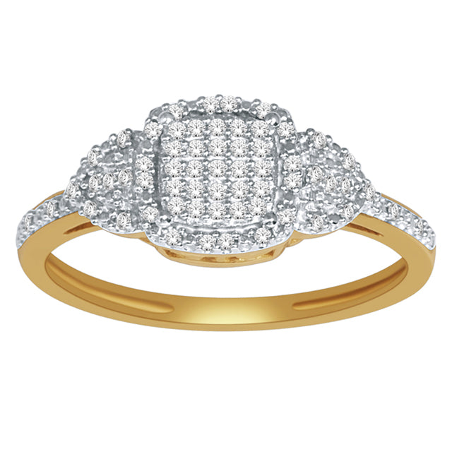 10K Yellow Gold 0.15 Cttw Diamond Ladies Ring