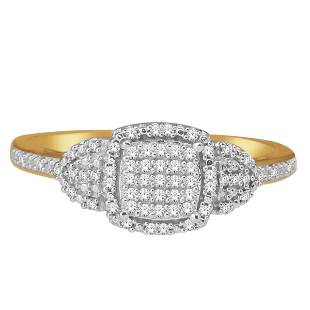 10K Yellow Gold 0.15 Cttw Diamond Ladies Ring