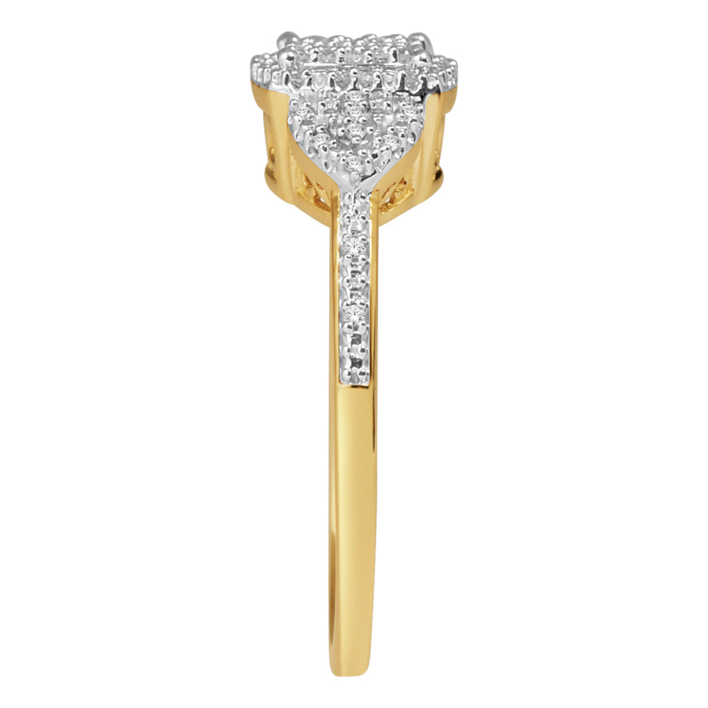 10K Yellow Gold 0.15 Cttw Diamond Ladies Ring