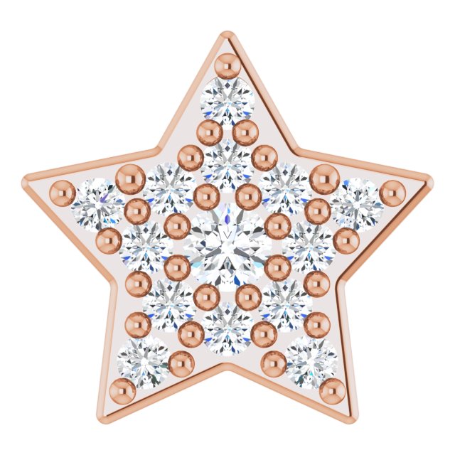 14K Rose Gold Round  1.3Mm I1, G-H Polished .04 Ctw Natural Diamond Pendant Slide