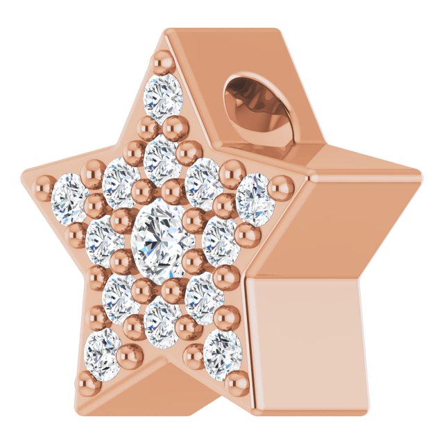 14K Rose Gold Round  1.3Mm I1, G-H Polished .04 Ctw Natural Diamond Pendant Slide