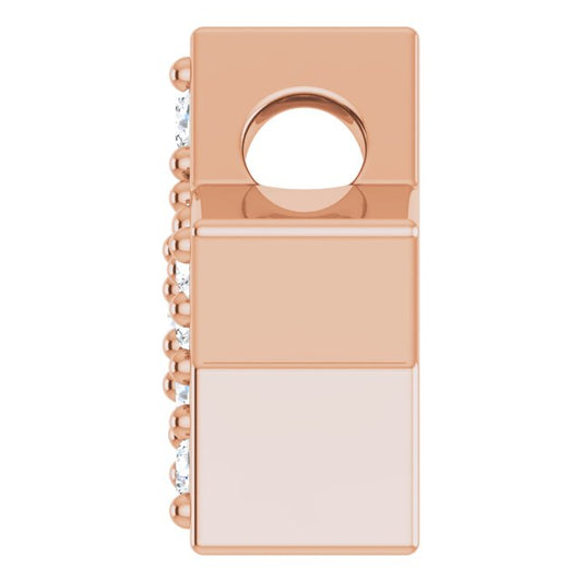 14K Rose Gold Round  1.3Mm I1, G-H Polished .04 Ctw Natural Diamond Pendant Slide
