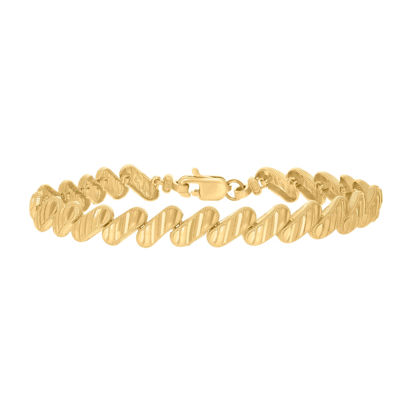 10K Yellow Gold Womens Link Bracelet