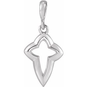 Sterling Silver 11.25 X 7 Mm Polished Petite Open Cross Pendant
