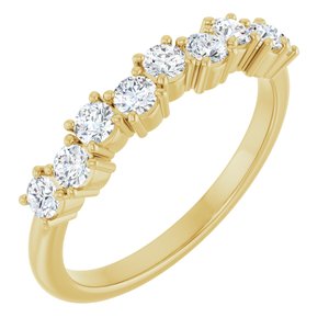 14K Yellow Gold Round 2.5 Mm Polished 1/2 Ctw Lab-Grown Diamond Anniversary Band Size 7