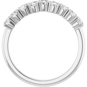 14K White Gold Round 2.5 Mm Polished 1/2 Ctw Lab-Grown Diamond Anniversary Band Size 7