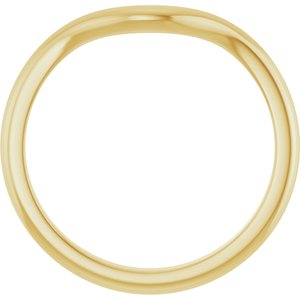 14K Yellow Gold Polished Matching Band Ring Size 7, Height: 1.59 mm