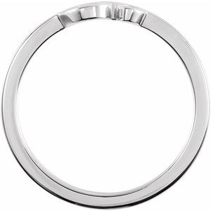 Sterling Silver Polished Petite Om Ring Size 7