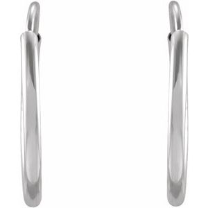 14K White Gold Pair Endless Flexible Tube Hoop Earrings, Length: 12 Mm, Thickness: 1 Mm