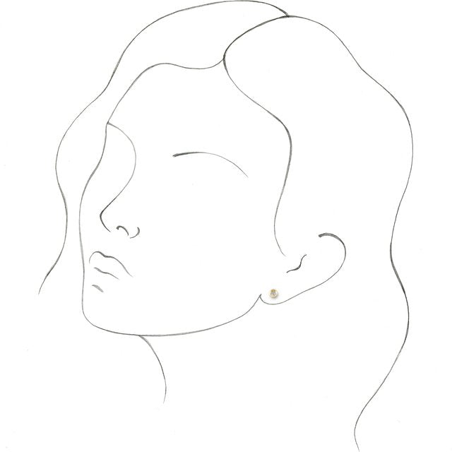 14K Yellow Gold 3.5 Mm Round Friction Back Polished 1/3 Ctw Natural Diamond Domed Stud Earrings