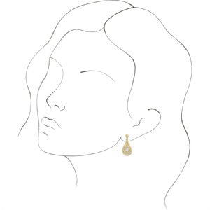 14K Yellow Gold Pearl 4.0-4.5 Mm Cultured White Freshwater Pearl Dangle Earrings