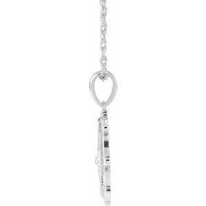 Sterling Silver 22.38 X 15.5 Mm 18 In Polished Sacred Heart Necklace