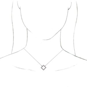 14K White Gold 12.31 X 12.31 Mm 18 In Polished Vintage-Inspired Geometric 18 In Necklace