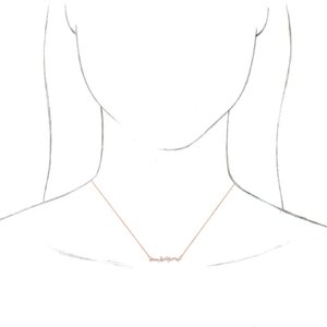 14K Rose Gold 25 X 4.8 Mm 18 In Polished 1/3 Ctw Natural Diamond Scattered Necklace
