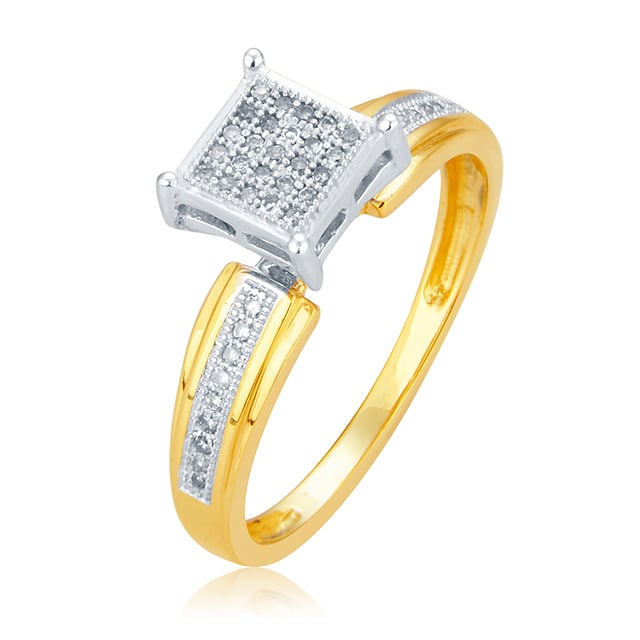 10K Yellow Gold 0.15 Cttw Diamond Ladies Micropave Ring