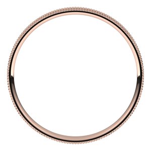 18K Yellow Or White Or Rose Gold Milgrain Comfort-Fit Flat Band