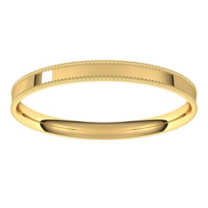 10K Yellow Or White Or Rose Gold Milgrain Comfort-Fit Flat Band