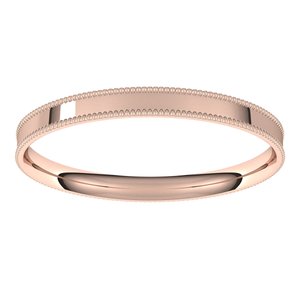 18K Yellow Or White Or Rose Gold Milgrain Comfort-Fit Flat Band