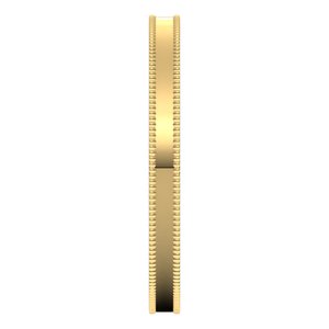 18K Yellow Or White Or Rose Gold Milgrain Comfort-Fit Flat Band