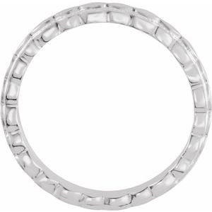 14K White Gold 2.9 Mm Polished Textured Band Size 7