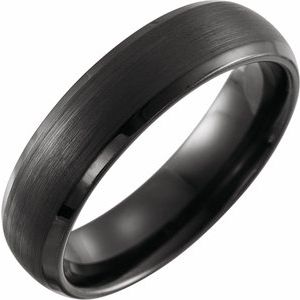 Black PVD Tungsten 6 mm Beveled Satin Band