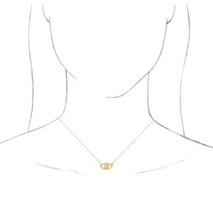 14K Yellow Gold 15.22 X 8.1 Mm 18 In Polished Evil Eye Necklace