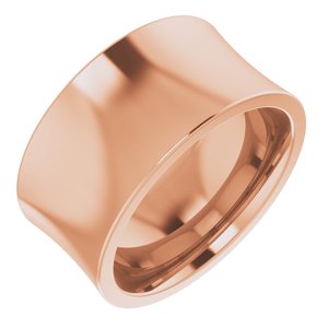 18K Rose Gold 10 mm Concave Comfort Fit Band Size 9