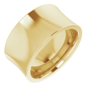 14K Yellow Or White Or Rose Gold Comfort-Fit Concave Band