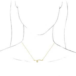 14K Yellow Gold 28.6 X 8 Mm 18 In Polished Freeform Bar Necklace