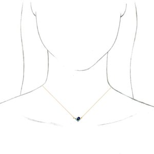 14K Yellow Gold Pear 6 X 4Mm G-H I1 Natural Multi-Gemstone And .05 Ctw Natural Diamond Necklace, Length: 16 In