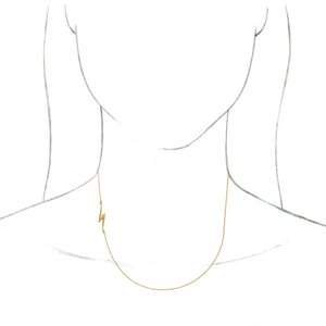 14K Yellow Gold 23.3 X 6.2 Mm 16 In Polished Lightening Bolt Necklace
