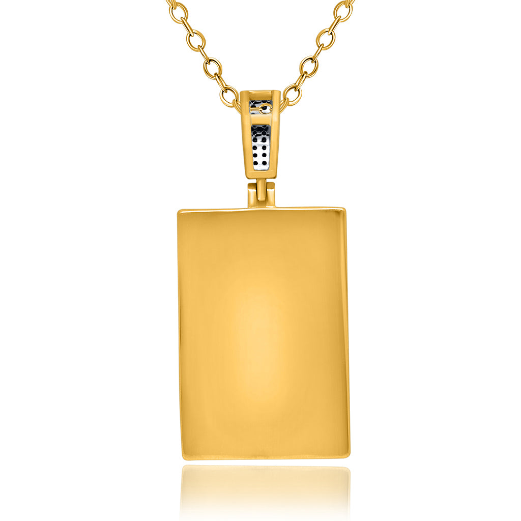 10K Yellow Gold 1.01-1.19 Cttw Round Diamond Mens Pendant