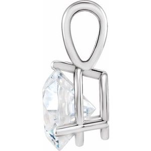 14K White Gold Round 5.5Mm Gh Si1-Si2 5/8 Ct Lab-Grown Diamond Solitaire 3-Prong Pendant