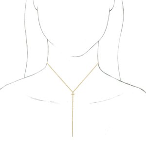 14K Yellow Gold Round G-I I1 1/4 Ctw Natural Diamond Y Necklace, Length: 17 In