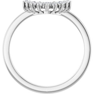 14K White Gold Round 7 Mm Si2-Si3, G-H :: 0.08 Ctw Polished .08 Ctw Diamond Matching Band Size 7