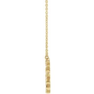 14K Yellow Gold Round G-H I1 1/8 Ctw Natural Diamond Fan Necklace, Length: 18 In