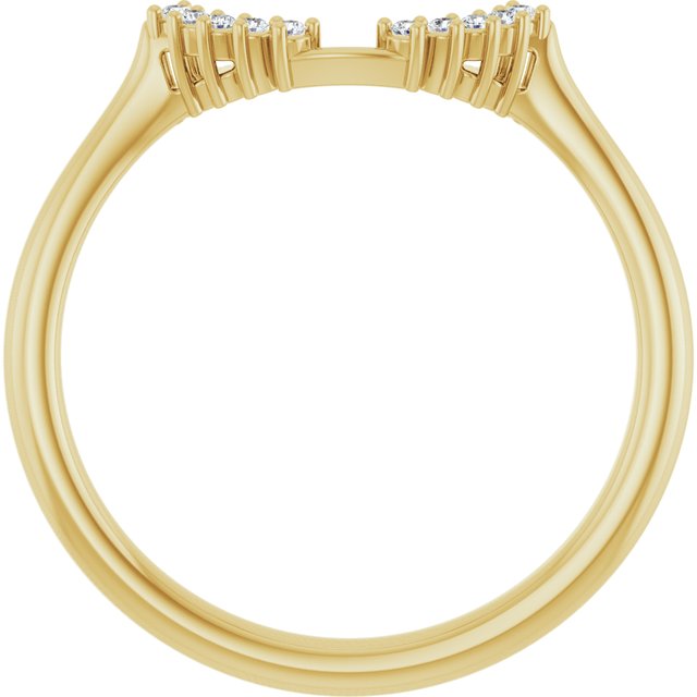 14K Yellow Gold Gold All Shapes Si2-Si3, G-H Polished .04 Ctw Natural Diamond Matching Band, Size 7