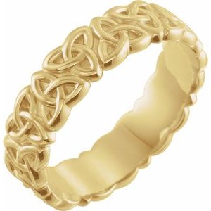 10K Yellow Gold Celtic-Inspired Band Size 10