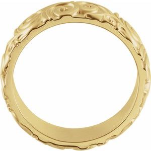 14K Yellow Gold Sculptural Band Size 10