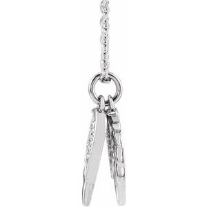14K White Gold 12.27 X 3.74 Mm 16-18 In Polished .03 Ctw Natural Diamond Angel Wings Necklace