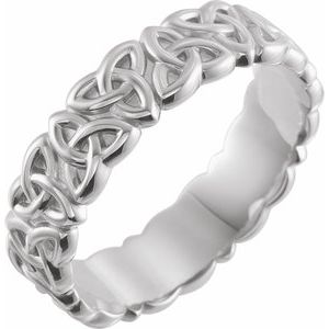 Sterling Silver Celtic-Inspired Band Size 11.5