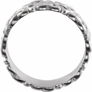 Sterling Silver Celtic-Inspired Band Size 11.5