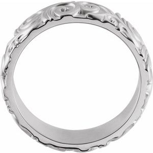 14K White Gold Sculptural Band Size 7