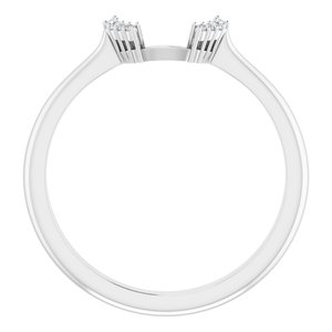 14K White Gold Oval 8 X 6 Mm Si2-Si3, G-H :: 0.03 Ctw Polished .03 Ctw Natural Diamond Matching Band Size 7