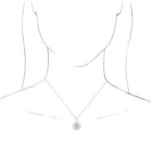 14K White Gold Round 1.1Mm G-H I1 1/8 Ctw Natural Diamond Five-Fold Celtic-Inspired Necklace, Length: 18 In