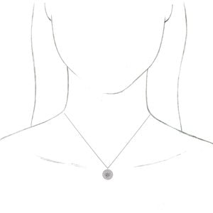14K White Gold 13 Mm 16-18 In Polished .025 Ctw Natural Diamond Lotus Necklace