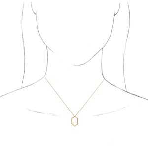 14K Yellow Gold 21.68 X 14.55 Mm 16-18 In Polished Geometric Necklace
