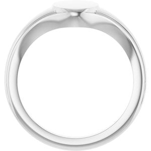 Sterling Silver 10.37 X 7.11 Mm Brush Polished Oval Fluted Signet Ring Size 7