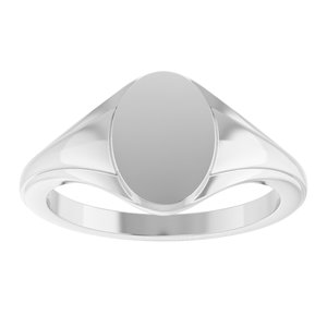 Sterling Silver 10.37 X 7.11 Mm Brush Polished Oval Fluted Signet Ring Size 7