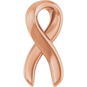 14K Rose Gold 10.82 X 5.01 Mm 16-18 In Polished "Survivor" Ribbon Necklace